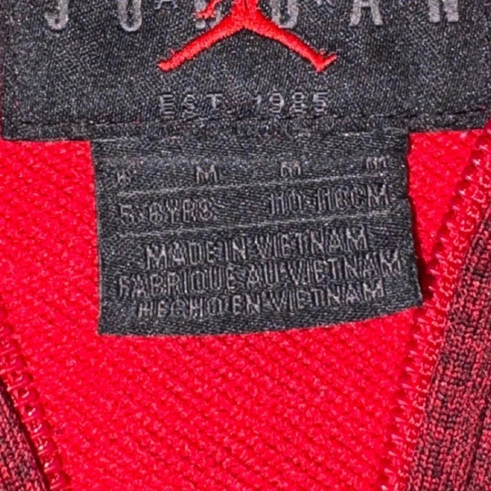 Jordan Kids Dri-FIT Full Zip Hoodie Red Heather Jumpman Graphic Sweatshirt M 5-6
